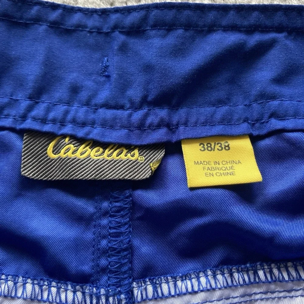 Cabelas Swim Trunks Mens‎ 38 Blue Realtree Camo Reversible Swim Shorts